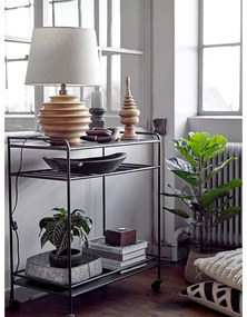 Stolová lampa v tmavoprírodnej farbe s textilným tienidlom (výška 54 cm) Svale – Bloomingville