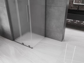 Mexen Velar L, sprchový kút s posuvnými dverami 90 x 90 cm, 8mm sklo námraza, brúsený grafit, 871-090-090-33-95