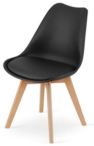 Jedálenský stôl ARTISAN naturálny, so štyrmi stoličkami MARK čierne