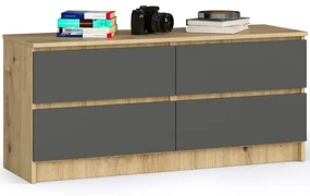 Komoda Kuba 120 cm 4 zásuvky dub artisan/grafitová