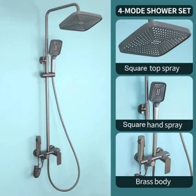 Elegantný sprchový set Klåda Grafitová