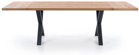 Jídelní rozkládací stůl Xaver 160/250 cm dub jasný/černý