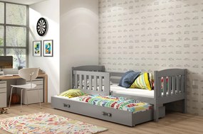 Interbeds Jednolôžková posteľ Kubus3 Grafit pre teenagerov 200x90 s matracom, rozkladacia - grafitová