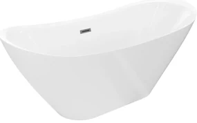Mexen Lotos, voľne stojaca vaňa 180 x 75 cm, biela, grafitový prepad, 52051807700-95