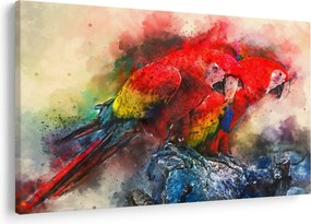 Obraz červených papagájov ara (90x60 cm)