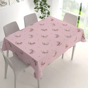 Biante Detský bavlnený obdĺžnikový obrus Sandra SA-626 Spiace medvedíky na ružovom 120x180 cm