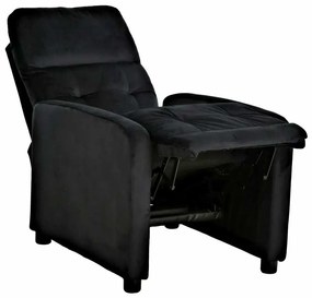Polohovacie kreslo Lennox Velvet, čierna