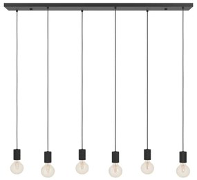 Eglo 390268 - Luster na lanku HUEBRO 6xE27/40W/230V čierna