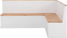 Biela rohová lavica z masívneho borovicového dreva Støraa Silas