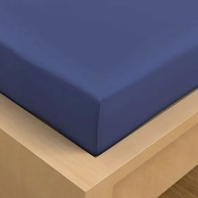 Kvalitex Saténové prestieradlo s gumou tmavomodrá, 140 x 200 cm
