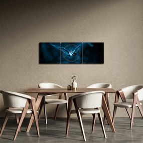 Obraz letiacej sovy (s hodinami) (90x30 cm)