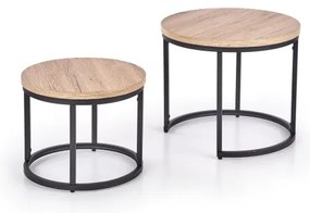 Sada 2x konferenčný stolík JENO dub/čierna