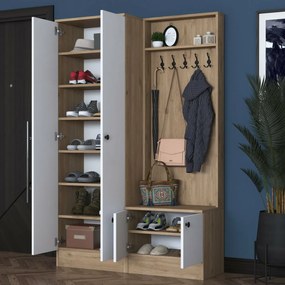 Predsieňová zostava Pone White and Walnut II