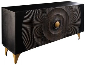 Komoda Golden Sunset 140 cm z mangového dreva v čiernom prevedení