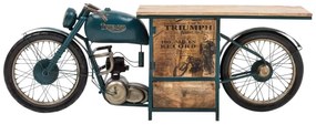 furniture-nabytek.cz - Masívna skrinka pod umývadlo Triumph z mangového dreva a kovu, lakovaná, modrá – 216×50×75 cm