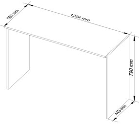 Volně stojící psací stůl B-17 120 cm bílý