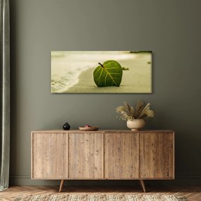 Obraz listu v piesku (120x50 cm)