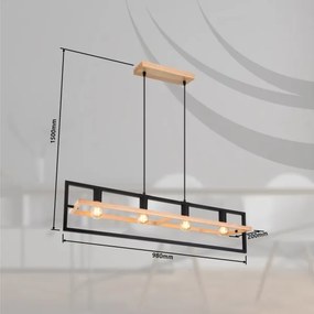 Globo 15575-4H - Luster na lanku ERICA 4xE27/40W/230V čierna/béžová