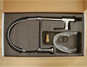 Gamma Spiral, stojanková drezová batéria s elastickou výlevkou, chrómová, GMA-BSL-CH