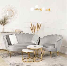 Vintino zamatová sedačka ZORAYA sivá