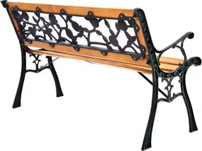 Lean Drevená záhradná lavička s kovovou konštrukciou