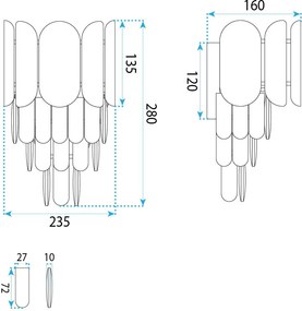Toolight Toolight, nástenné svietidlo, 2xE14, SWE102-W, zlatá lesklá, OSW-30225