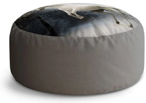 Taburet Circle biely kôň, sivá