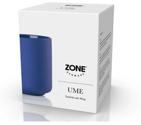 Modrý kameninový téglik na zubné kefky Ume – Zone
