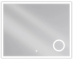 Mexen Kala, LED kúpeľňové zrkadlo s podsvietením a kozmetickým zrkadlom 100 x 80 cm, 6000K, ochrana proti zahmlievaniu, 9820-100-080-611-00