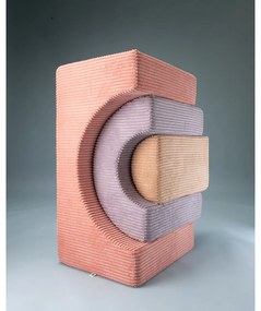 Ružové menčestrové penové ihrisko 75x49x37 cm Rainbow Montessori – Wigiwama