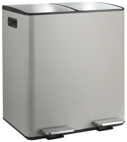 Taupe oceľový odpadkový kôš 2x20 l na triedený odpad/nášľapný Aliya – Spirella