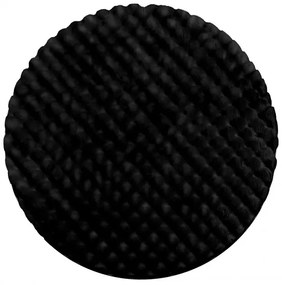 Koberec BUBBLE čierny 25 štrukturálny 3D, kruh