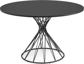 Čierny okrúhly jedálenský stôl s čiernou doskou ø 120 cm Niut – Kave Home