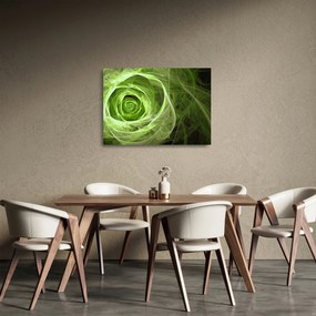 Sklenený obraz - Abstraktné ruže zelená (70x50 cm)