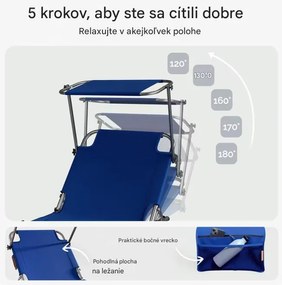 InternetovaZahrada Záhradné lehátko Ibiza - modré