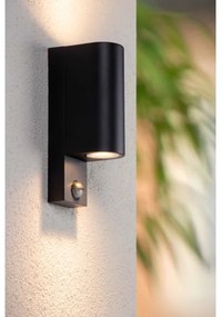 Lucide 69803/02/30 -Vonkajšie svietidlo so senzorom ZARO 2xGU10/7W/230V IP65 čierna