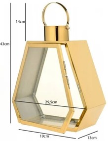 Dekoratívna lucerna 43 cm zlatá