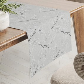 Biante Dekoračný behúň na stôl Leona LN-165 Popínavé lístky na sivom 20x120 cm