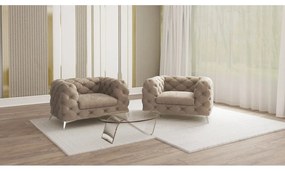 Sivobéžové zamatové kreslo Chelsea – Ropez