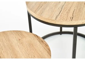 Sada 2x konferenčný stolík JENO dub/čierna