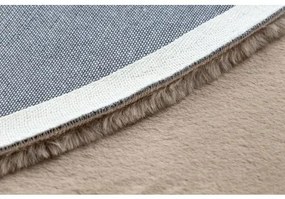 Okrúhly koberec BUNNY taupe, béžová, imitácia králičej kožušiny Veľkosť: kruh 100 cm