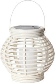 Biely solárny LED lampáš vhodný do exteriéru Star Trading Rustic, výška 16 cm