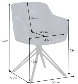 Dizajnová stolička Natasha petrolejový zamat