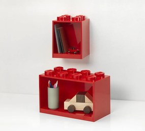 Súprava 2 detských červených nástenných políc LEGO® Brick