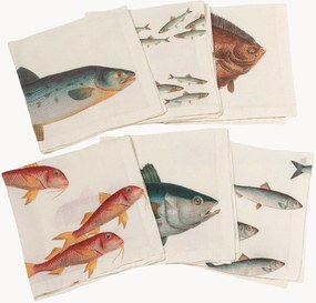 Ľanové obrúsky Sea Fish, 6 ks
