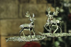 LUX zlaté závesné vianočné ozdoby jelene 2ks 18cm