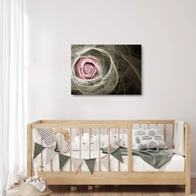 Sklenený obraz - Abstraktné ruže svetlo ružová (70x50 cm)