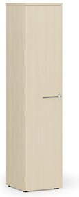 Úzka kancelárska skriňa PRIMO WOOD, 1781 x 400 x 420 mm, breza