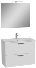 Kúpeľňová zostava s umývadlom, zrkadlom a osvetlením VitrA Mia 79x61x39,5 cm biely lesk MIASET80B, 1 ks