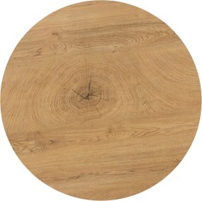 Okrúhly konferenčný stolík Liviano - 80 cm s kovovými nohami - prírodný dub / čierny